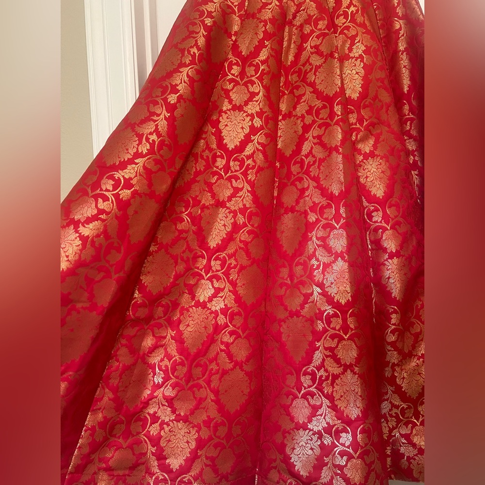 Beautiful brocade one shoulder lehenga - Picture 3 of 3